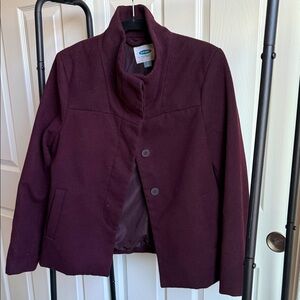 Old Navy Women's Dark Burgundy Blazer Coat